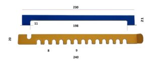 Летковый заградитель металлический 230 мм (цветной)